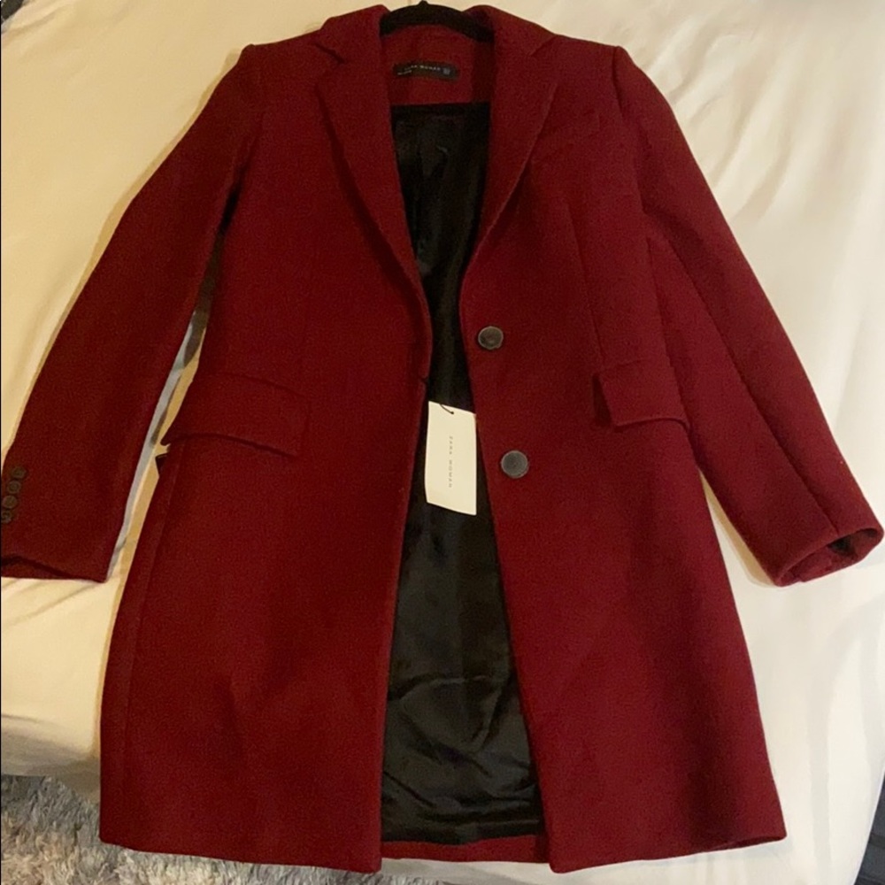 Zara winter coat - dark red